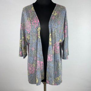 LuLaRoe Tracy S Floral Patterned Cocoon Cardigan Top Polyester Cotton Rayon